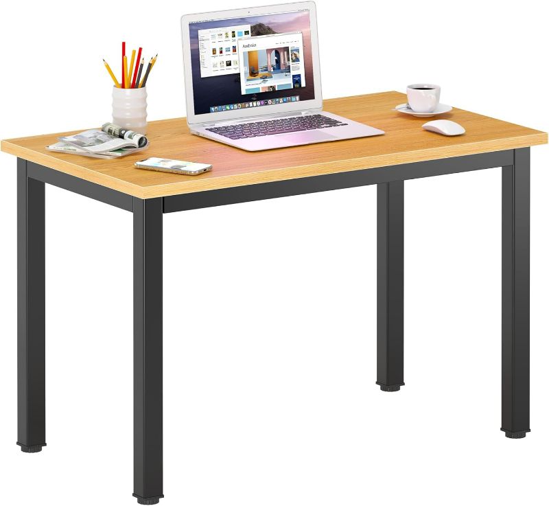 Photo 1 of DlandHome 31.5 inches Small Computer Desk for Home Office Activity Table Writing Table for Small Spaces Study Table Student Laptop Desk Teak and Black DND-AC3BB-8040