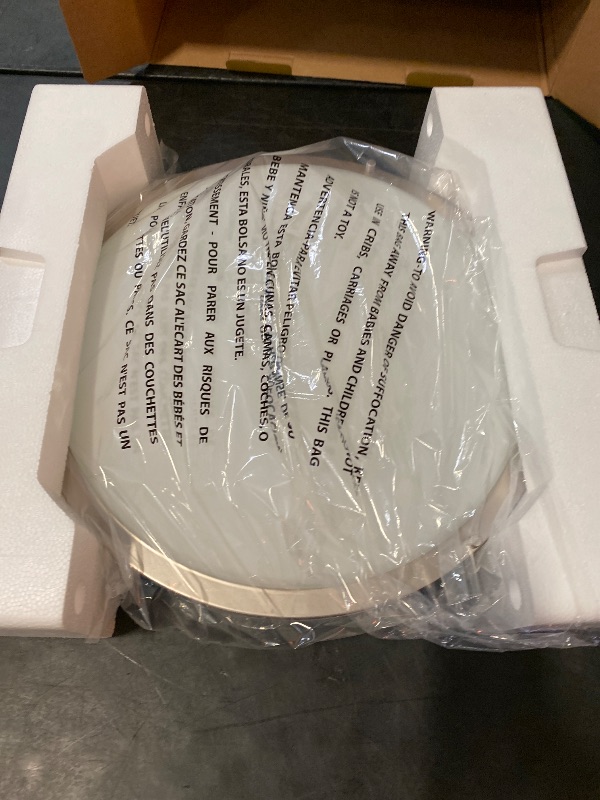 Photo 1 of Good Earth Lighting Jordan 17-inch LED Flush Mount – Satin Nickel, Dimmable, 2250 Lumen, 3000K, 50,000 Hour Rated Lamp Life