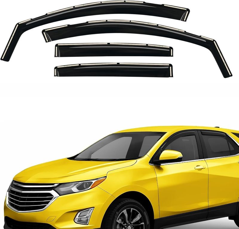 Photo 1 of Extra Durable Window Deflectors in-Channel Window Visors Rain Guards Fit for Chevrolet (Chevy) Equinox 2018-2024, Sun Visors, Wind Vent for Shades, Exterior Car Accessories - 4pcs. AG0008