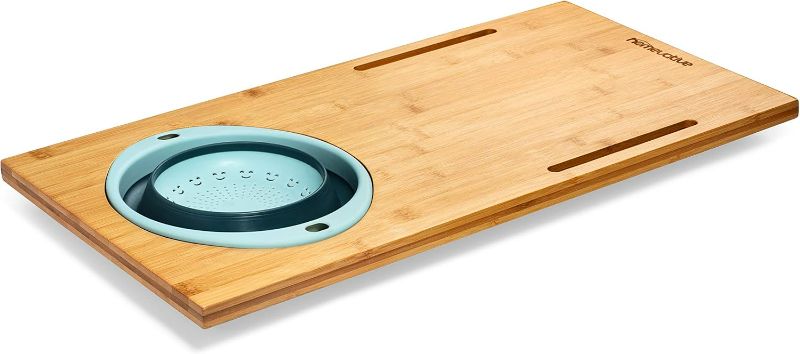 Photo 1 of Homevative Over the Sink Bamboo Cutting Board with Collapsible/Removable Strainer and Phone Slots