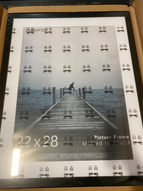Photo 1 of 22x28 Picture Frame for Wall, Vertical or Horizontal Wall Hanging Large Poster Frame for Photo and Posters, Poster Frame 18x24 with Mat 22x28 Without Mat