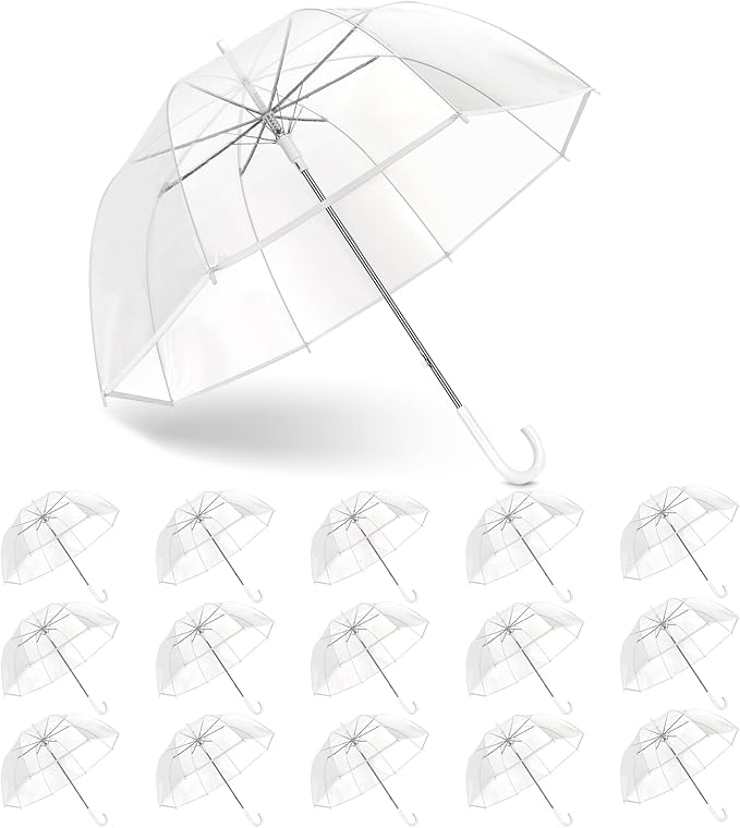 Photo 1 of Clear Bubble Umbrella Wedding, High-Visibility Transparent Rain Umbrellas Bulk, Windproof Large Clear Umbrella, Firm and Durable, Dome Umbrellas for Wedding Bride Groom Photography Golf Outdoor