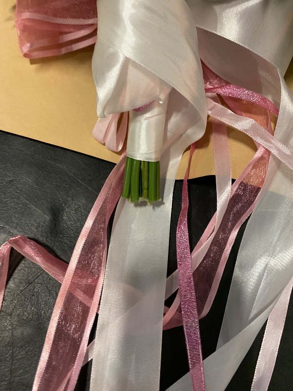 Photo 1 of Kichvoe Artificial Bridal Bouquet Bundle of Realistic Fake Roses for Wedding Bridesmaid Home Party Decorations Easy to Clean Reusable Flowers for Church Banquet Decor