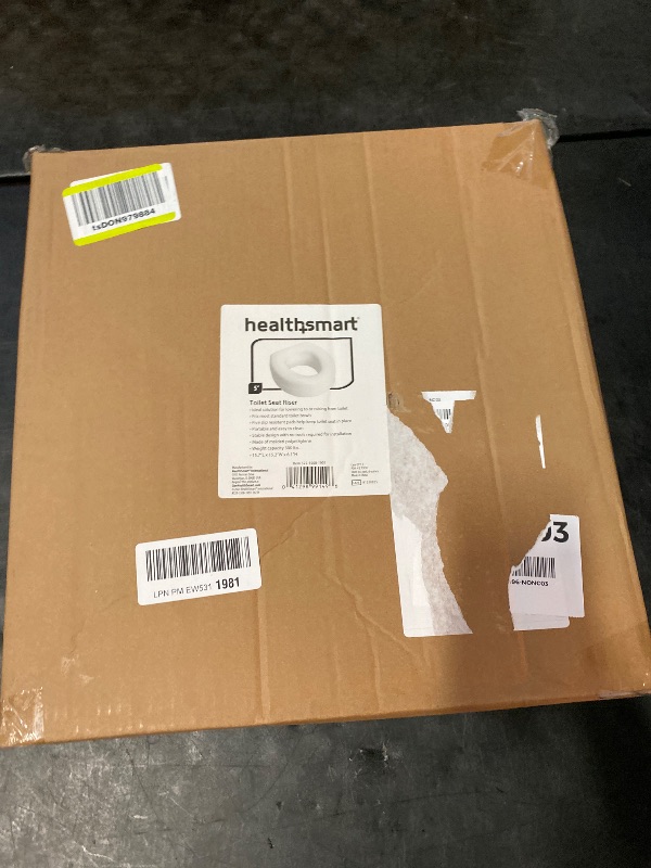 Photo 1 of HealthSmart Enhanced Comfort 5" Raised (Round) Toilet Seat Risers for Seniors 5 Slip Resistant Pads FSA/HSA Eligible Padded Toilet Seat Elevation 15.7 x 15.2 x 6.1