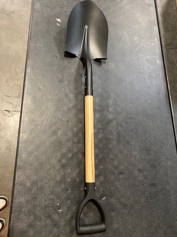 Photo 1 of HIGHLIGHT Spade, Heavy Duty Gardening Shovel, Garden Shovel 41 inch for Digging, Round Shovel with D-Handle, for Garden,Beach, Snow, Fiberglass Handel, Wood