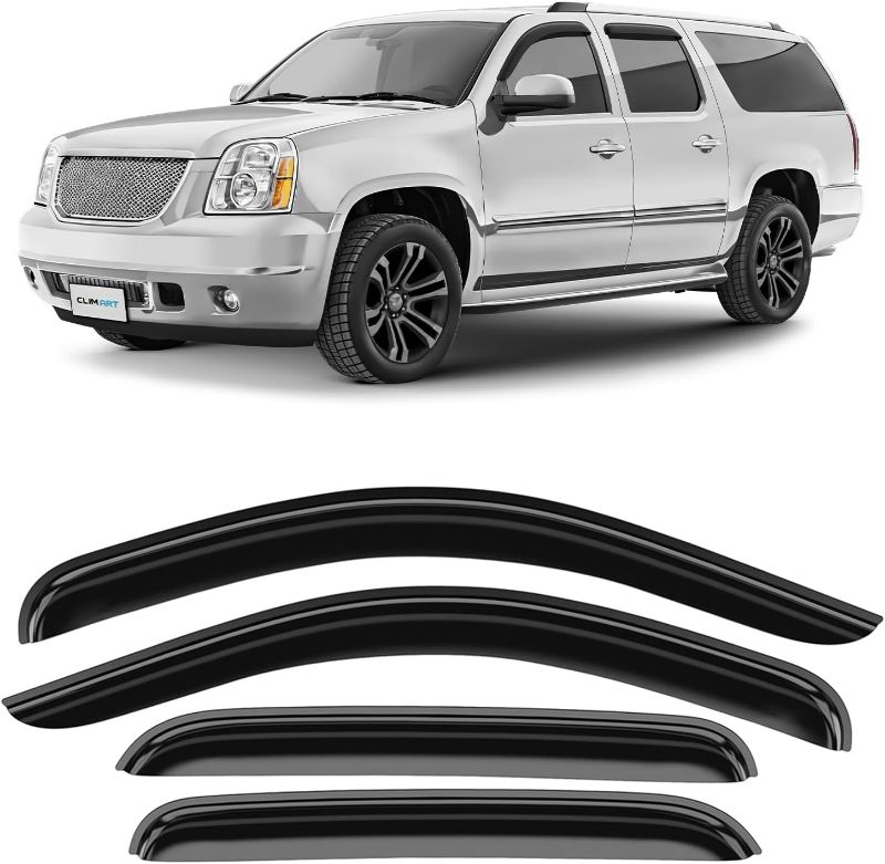 Photo 1 of CLIM ART Incredibly Durable Rain Guards for GMC Yukon XL 1500 2007-2014, Original Tape-on Window Deflectors, Vent Deflector,Window Visors, Car Accessories,4pcs. - 407181