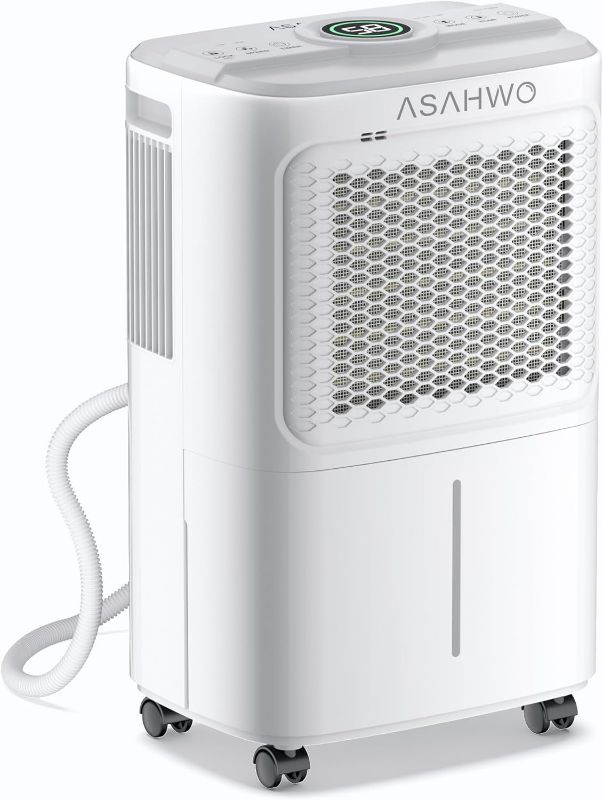 Photo 1 of 2500 Sq.Ft Dehumidifier for Basement Home, ASAHWo 34 Pints Dehumidifier with Drain Hose, Quiet Portable Dehumidifiers for Bathroom Large Room, Bedroom, Auto Defrost,Smart Humidity Control,24H Timer