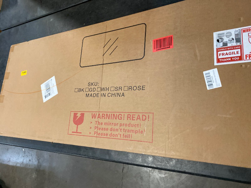 Photo 1 of Full Length Mirror 48x14 Inches - Over The Door Hanging Mirror for Bedroom, Living Room, Closet - Arch Floor Mirror, Door Mirror with Black Frame - No Drill Easy Install Black