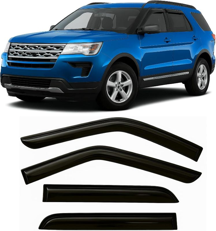 Photo 1 of 2011-2019 Tape-On Rain Guards for Ford Explorer Extra Thick Side Window Deflector Visors Base XLT Limited Sport Platinum 2012 2013 2014 2015 2016 2017 2018