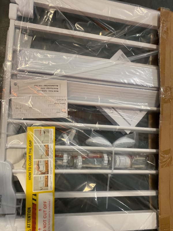 Photo 1 of Cumbor 29.7-48" Baby Gate for Stairs, Mom's Choice Awards Winner-Dog Gates for Doorways, Auto Close Safety Pet Gate for Dogs Indoor, Easy Install Pressure Mounted Child Gate with Walk Thru Door, White