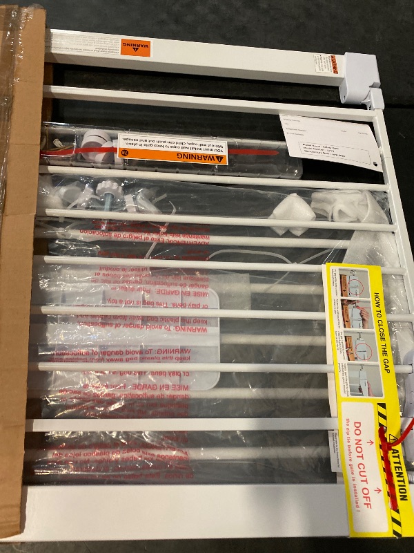 Photo 1 of Cumbor 29.7-46" Baby Gate for Stairs, Toddler Safety Essentials for The House, Auto Close Dog Gate for Doorways, Mom's Choice Awards Winner-Easy Install Pressure Mounted Pet Gates for Dogs, White