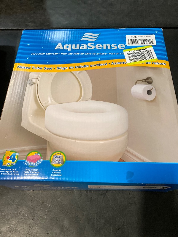 Photo 1 of AquaSense 770-610 4 Inch Portable Raised Toilet Seat Riser, Elevated Toilet Seat for Seniors
