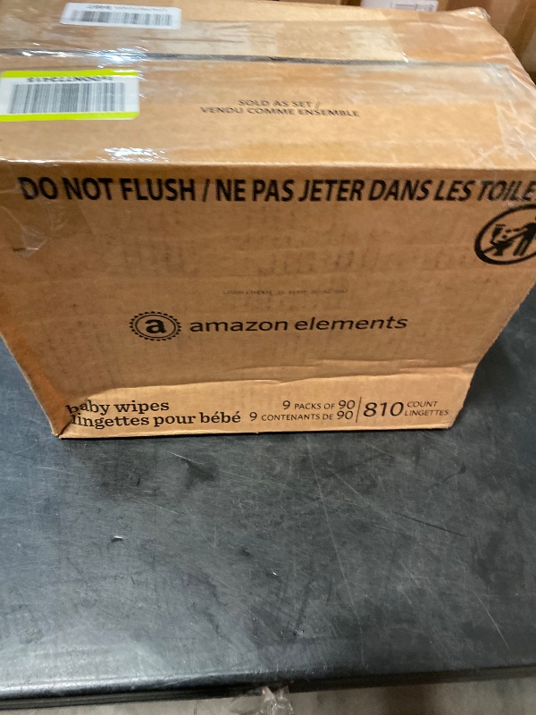 Photo 1 of Amazon Elements Baby Wipes, Unscented, 810 Count, Flip-Top Packs