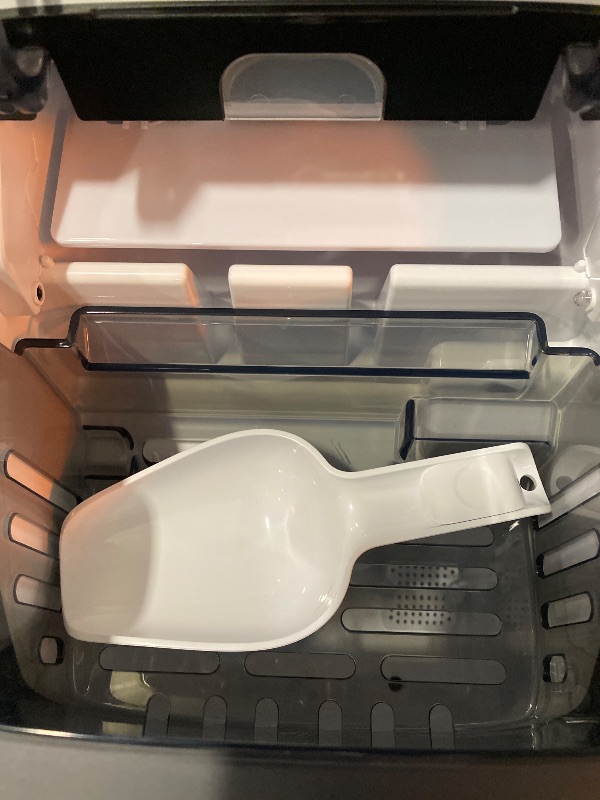 Photo 1 of GoveeLife Smart Ice Maker Countertop, Portable Ice Machine with Voice Control, 9 Ice Cubes in 6 Minutes 3 Sizes, 26lbs/24Hrs, Self Cleaning RGB Lights, Quiet Ice Maker with Scoop for Kitchen Black