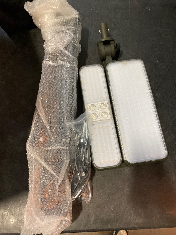 Photo 1 of 10000lm Dimmable Rechargeable Work Light, 15000mAh Detachable Camping Work Light 72'' Telescopic with 2 Separate Lights, 2 Charge Ways Type C & Solar Powered