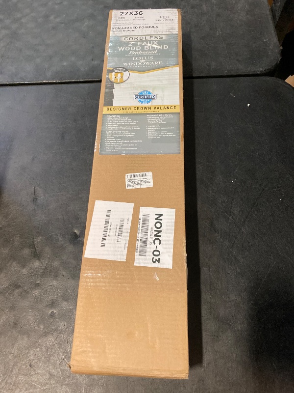 Photo 1 of Lotus & Windoware Cordless, 2 Inch Faux Wood Blind, 27" Wide x 36" Long, Window Blinds, Blinds & Shades, Blinds for Indoor Windows, Embossed, Bright White