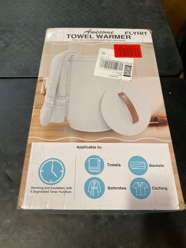 Photo 1 of Large Towel Warmer for Bathroom - Heated Towel Warmers Bucket, Wood Handle, Auto Shut Off, Fits Up to Two 40"X70" Oversized Towels, Bathrobes, Blankets, Best Ideal for Mother's Gifts