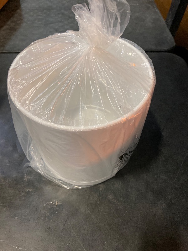 Photo 1 of D'vine Dev 10 Inch Ceramic Planter Pot with Drainage Hole and Saucer, Indoor Cylinder Round Planter Pot, White, 94-O-E-1