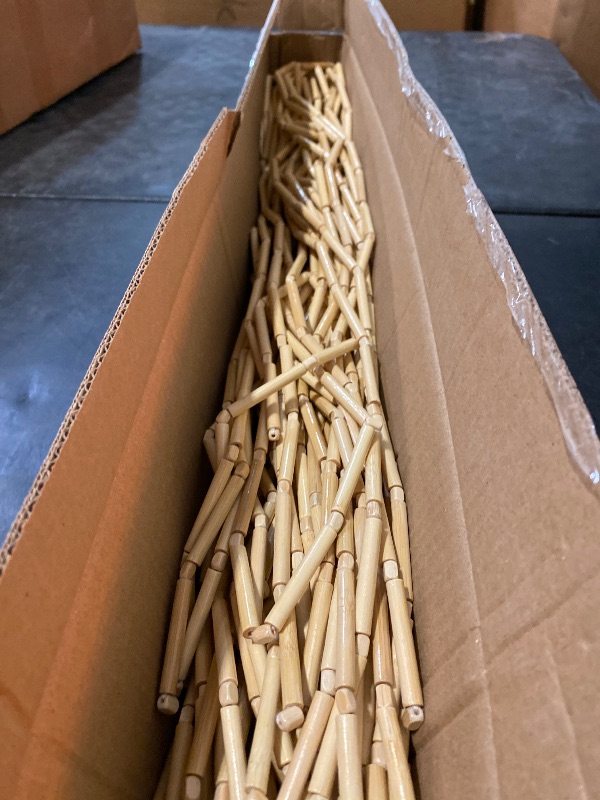 Photo 1 of FlavorThings 36inch x 79inch Natural Wood and Bamboo Beaded Curtain Room Divider -Plain Design-Bamboo and Wooden Doorway Beads-Boho Bohemian Curtain 38 Strands (Nature)