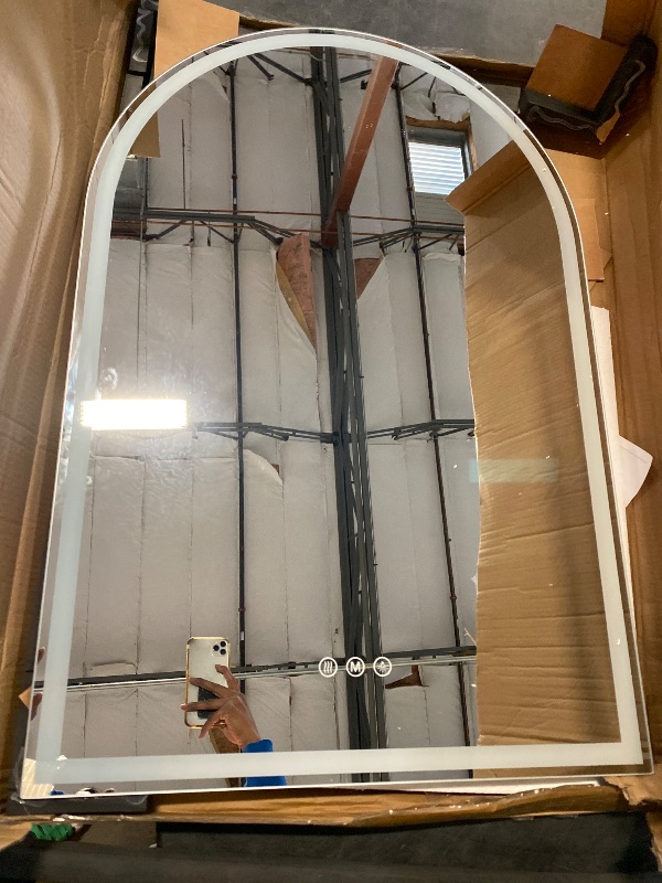 Photo 1 of LED Bathroom Mirrors with Lights 24"x36" Arched Mirror for Wall,Led Vanity Mirror, Anti-Fog,LED Mirrors with Front Light and Backlit, Anti-Fog, Dimmable, 3 Color, Shatterproof, Touch Sensor