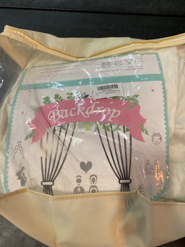 Photo 1 of 60×14ft Wrinkle Free Ivory Backdrop Curtain, Soft Silky Easy to Drape Cream Wedding Drapes for Backdrop, 12 Panels 5×14ft Photo Backdrop Curtains for Parties Birthday Photography Background Cloth