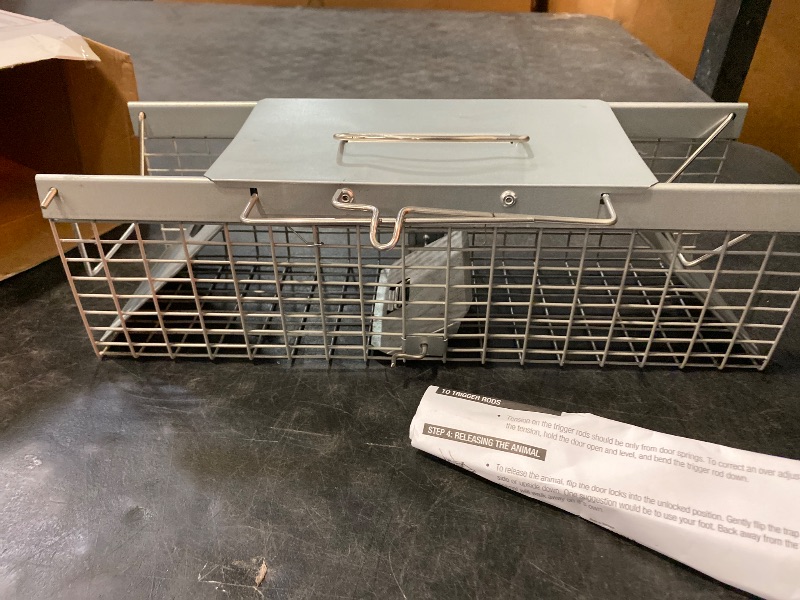 Photo 1 of HOMESTEAD Live Rat Trap Indoor/Outside - Squirrel Trap, Have A Heart Animal for Chipmunk, Small Rabbits, Weasel and Similar-Size Rodents, 18"x5"x5", 2 Doors, Fully Assembled