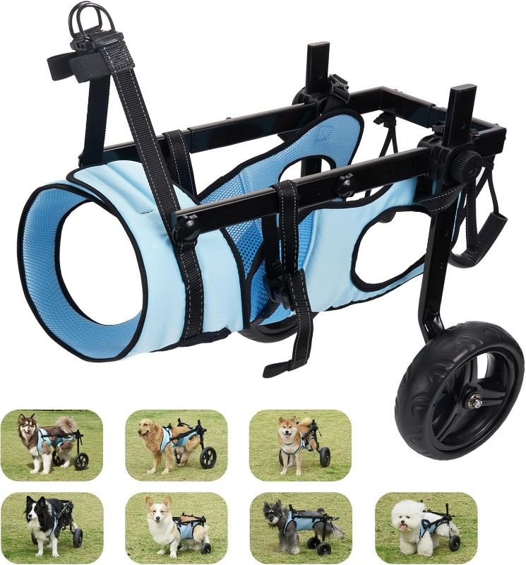 Photo 1 of Dog Wheelchair for Back Legs, Dog Wheelchair Cart, Doggy/cat Wheelchairs with Disabled Hind Legs Walking, Mobility Aids for Small Medium Pet Hind Limbs,Dogs Cart with Wheels,Light Weight,ML