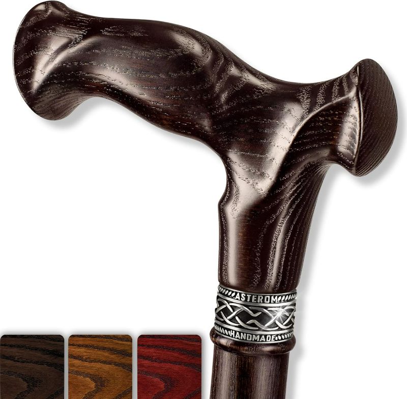 Photo 1 of Asterom Walking Cane for Men & Women - Handmade, Ergonomic, Wooden Canes - Cool Walking Sticks for Seniors