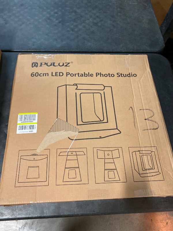 Photo 1 of PULUZ Light Box Photography, 24x24 inch Large Photo Studio Light Box, Professional Dimmable Photo Booth with 120 LED Lights & 6 Backdrops for Jewelry and Food Items Product Photography