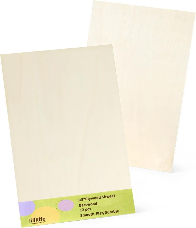 Photo 1 of 12 Pack Basswood Sheets 12"x24"x1/8", 3mm Basswood for Laser Cutting, Wood for Laser Cutting and Engraving, Laser Engraver Blanks, DIY Architectural Models Making, Wood Engraving