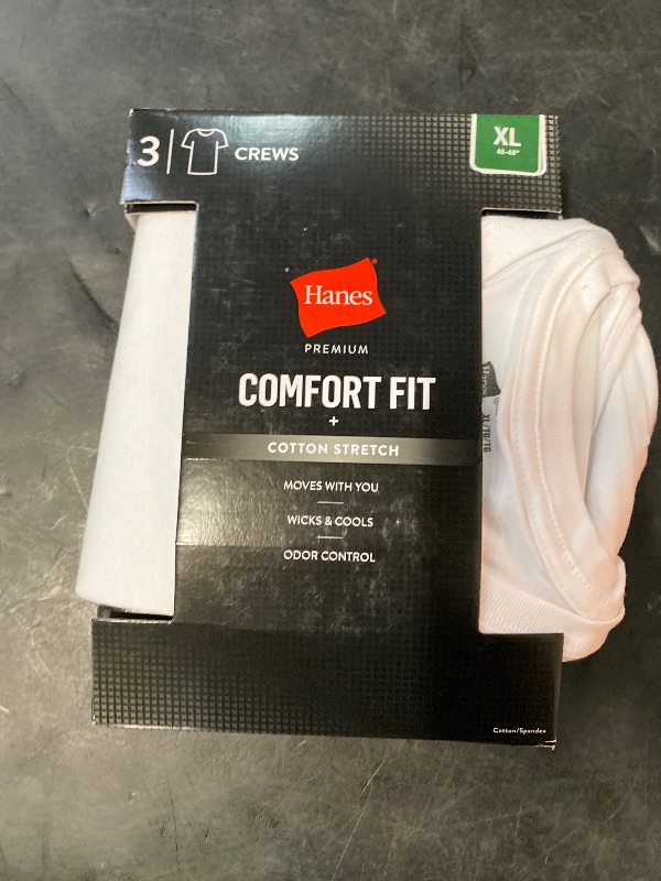 Photo 1 of (XL) Hanes Premium Men's 3pk Comfort Fit Crew Neck T-Shirt - White XL: Tagless