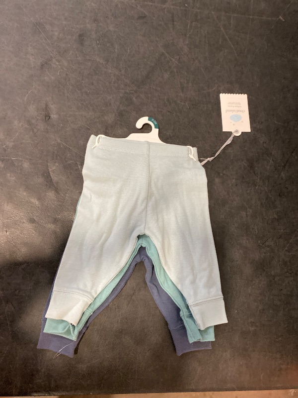 Photo 1 of Size 0-3 Months Baby 3pk Solid Cotton Pants - Cloud Island™ Blue 0-3M: Relaxed Leg, Full Waistband Elastic, Machine Washable