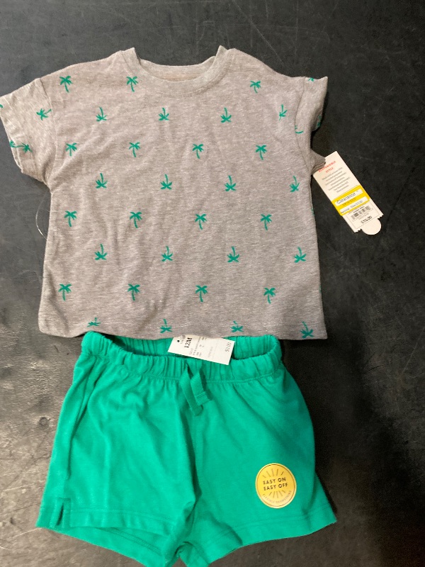 Photo 1 of 12M Baby Boys' Top & Bottom Set - Cat & Jack™ Green/Gray 12M