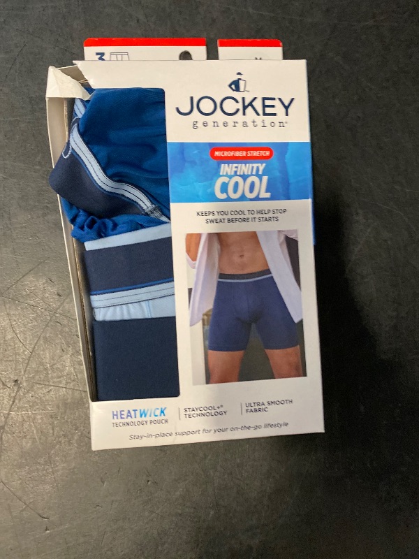 Photo 1 of Size M Jockey Generation™ Men's 3pk Infinity Cool Boxer Briefs - Navy/Shower M