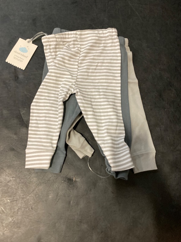 Photo 1 of Baby 3pk Cotton Pants - Cloud Island™ Gray 3-6M: Midweight, Full Waistband Elastic, Ankle Length, Machine Washable