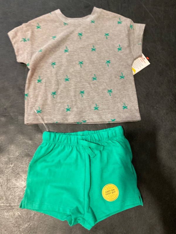 Photo 1 of Baby Boys' Top & Bottom Set - Cat & Jack™ Green/Gray 6-9M