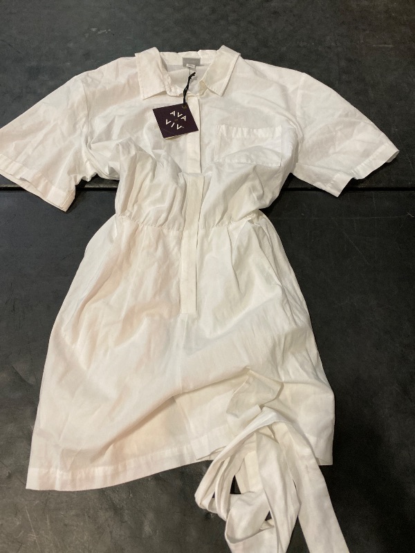 Photo 1 of Size 1X Women's Short Sleeve Belted Romper - Ava & Viv™ White 1X