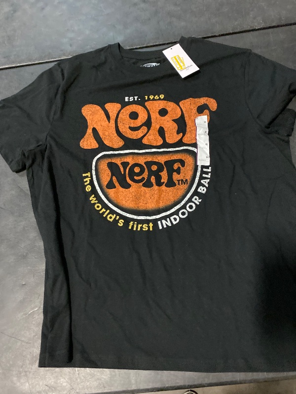 Photo 1 of (XL) Men's Nerf Short Sleeve Crew Neck Graphic T-Shirt - Goodfellow & Co™ Black XL: Cotton Blend, Lightweight Jersey, Tagless Design