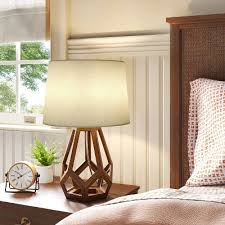 Photo 1 of Large Wood Geo Assembled Table Lamp Brown