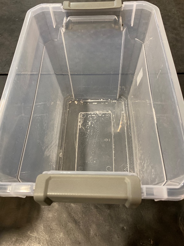 Photo 1 of 30qt Heavy Duty Latching Clear Storage Box - Brightroom Stackable Plastic Bin with Lid, Universal Utility Storage