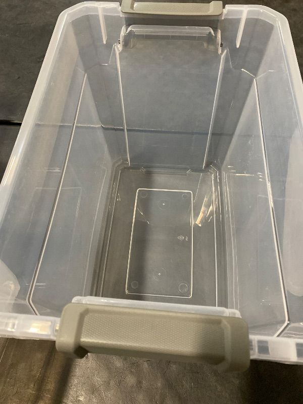 Photo 1 of 30qt Heavy Duty Latching Clear Storage Box - Brightroom Stackable Plastic Bin with Lid, Universal Utility Storage