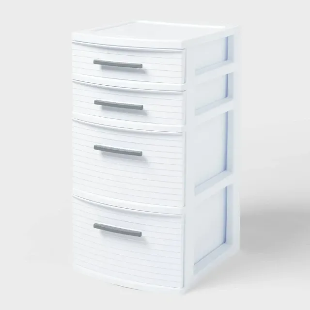 Photo 1 of 4 Drawer Medium Tower White - Brightroom