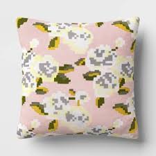 Photo 1 of 16" x 16" Printed Woven Cotton Throw Pillow - Room Essentials