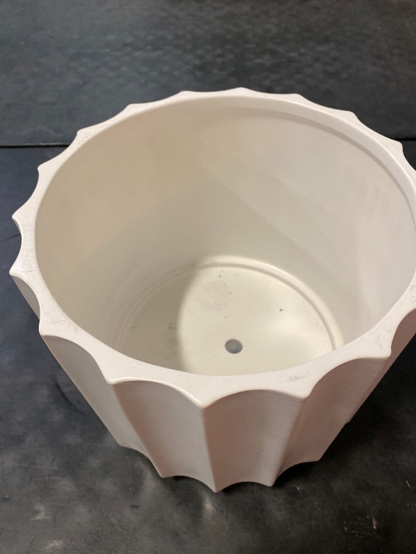 Photo 1 of 12.13"x12.13 Geared Terracotta Indoor Outdoor Planter Pot White - Threshold