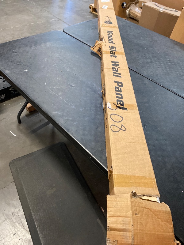 Photo 1 of Art3d Slat Wood Wall Paneling for Interior and Ceiling Decoration - Pack of 4pcs + 1pc End-Trim, Size 108 x 5.7in.- Ashtree