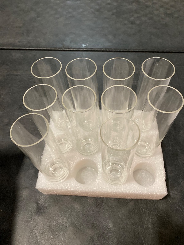 Photo 1 of Glass Cylinder Bud Vases for Centerpieces, Set of 12 Clear Small vases,Handmade Slim Flower Vases Wedding Table Decor for Single Rose vases Bulk, Home Aesthetic Desk Decor, Party Decorations,7.5"