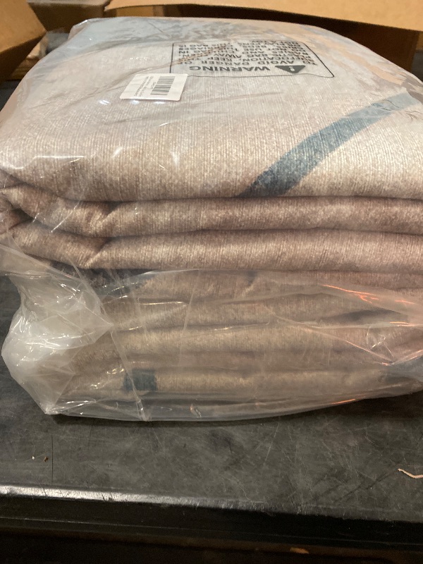 Photo 1 of GENIMO Indoor Outdoor Area Rug 9' X 12' Waterproof, Washable Door Mat Non Shedding, Easy Cleaning Outdoor Carpet for Patio, Entryway, Porch, Bathroom, Living Room, Bedroom, Backyard, Blue&Grey