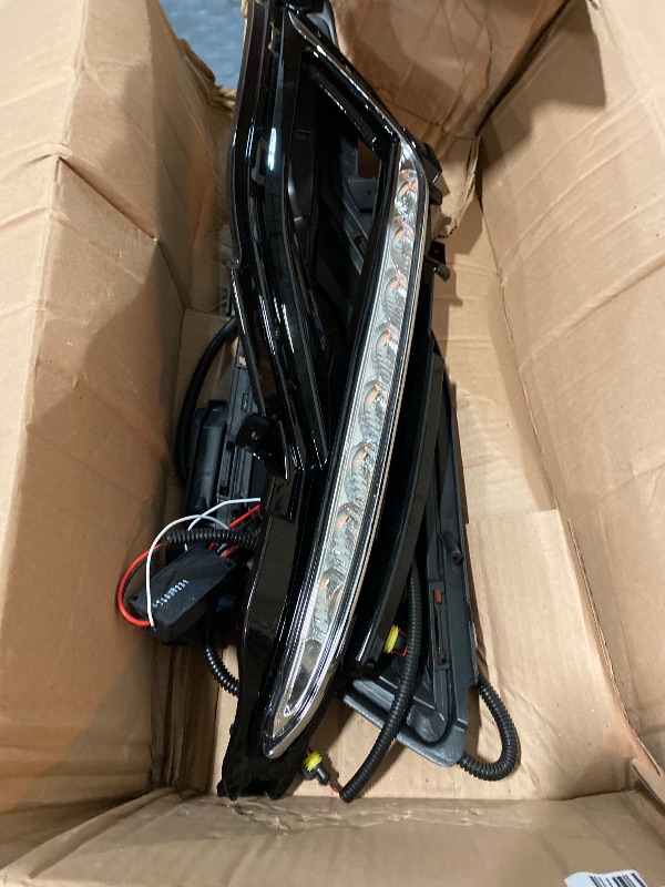 Photo 1 of For 2015 2016 2017 Hyundai Sonata 9th Gen LED Fog Lights, Clear Lens, Black Housing, LED Front Bumper DRL Daytime Running Lamps