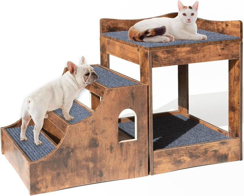 Photo 1 of Super Large Multi-Level Pet Bunk Bed for Dog and Cat, Window Perch with Stairs, Pet Bed Couch for Bedside, Home, Indoor Use (Medium)