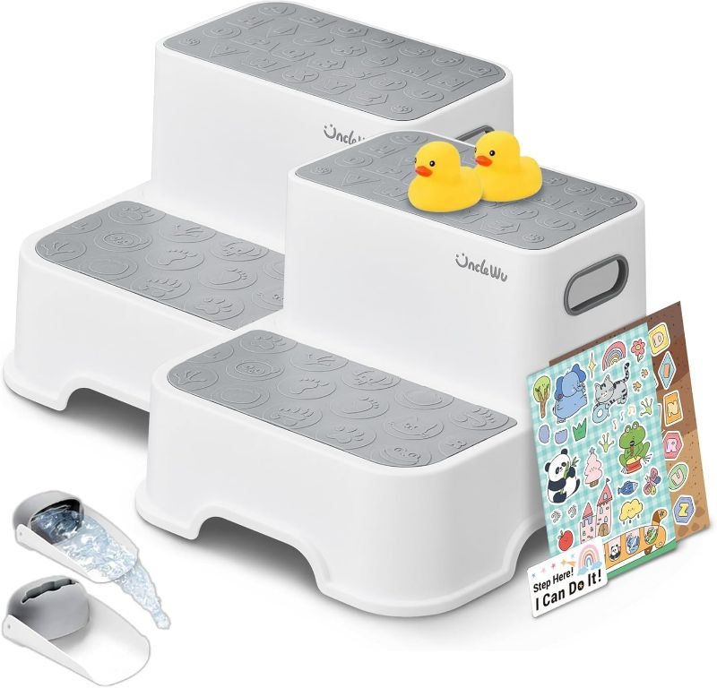 Photo 1 of -Pack Toddler/Kids Step Stools — Non-Slip Wide Top, Rubber Feet, 9.25" Height, 200 lb Capacity, BPA-Free, for Bathroom Sink, Potty Training & Kitchen Counter Reach